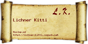 Lichner Kitti névjegykártya